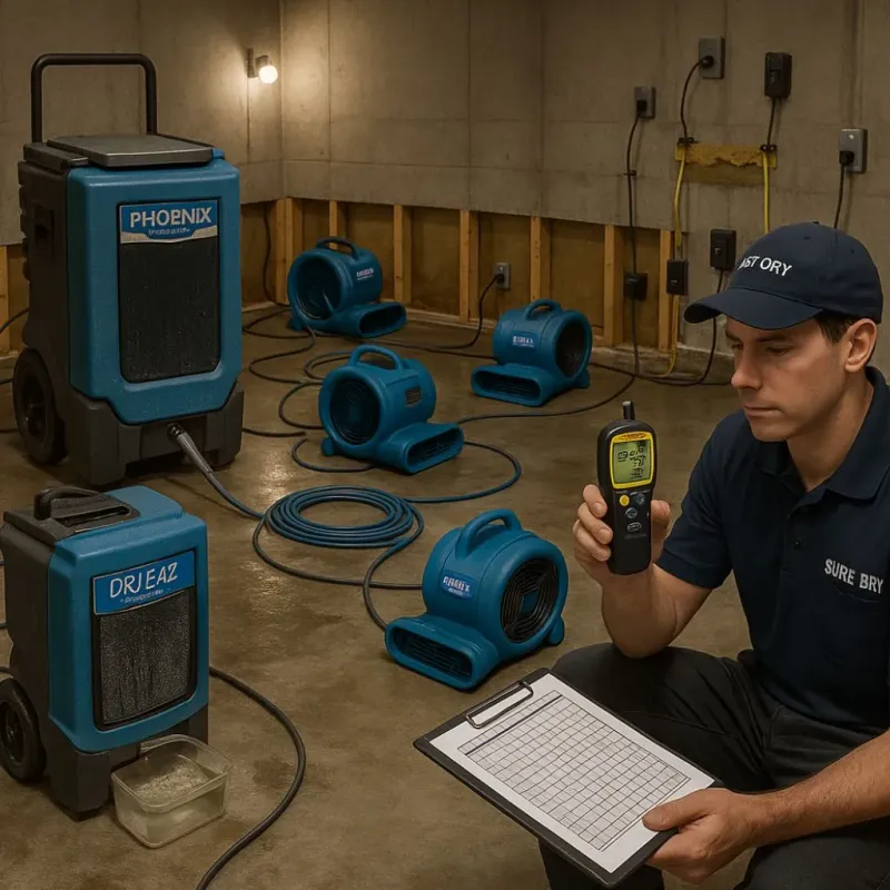 Structural Drying and Dehumidification process in Polk County, TX